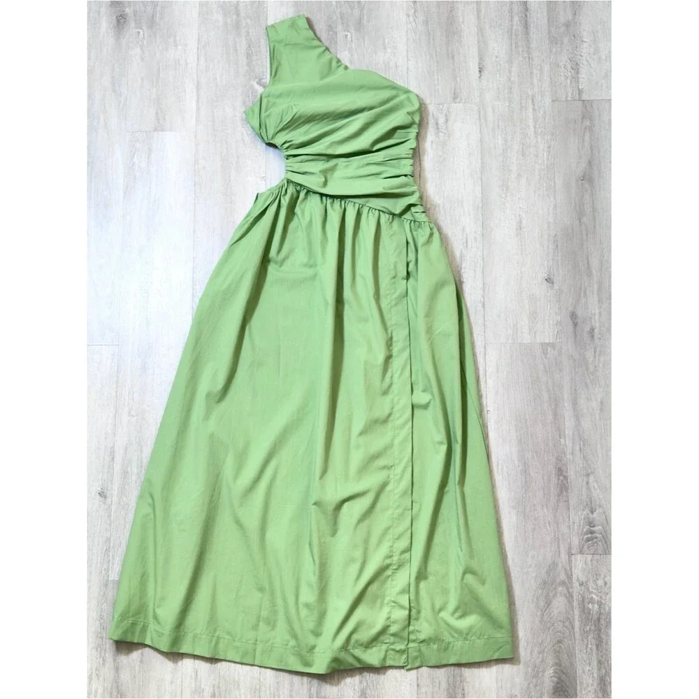Abercrombie & Fitch NWOT Asymmetric One-Shoulder Green Maxi Pocket Dress